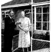 The Premier, the Hon. H.E. Bolte, discusses 'Moonyah' Family Group Home at Coburg with Cottage Mother, Catherine Kurth